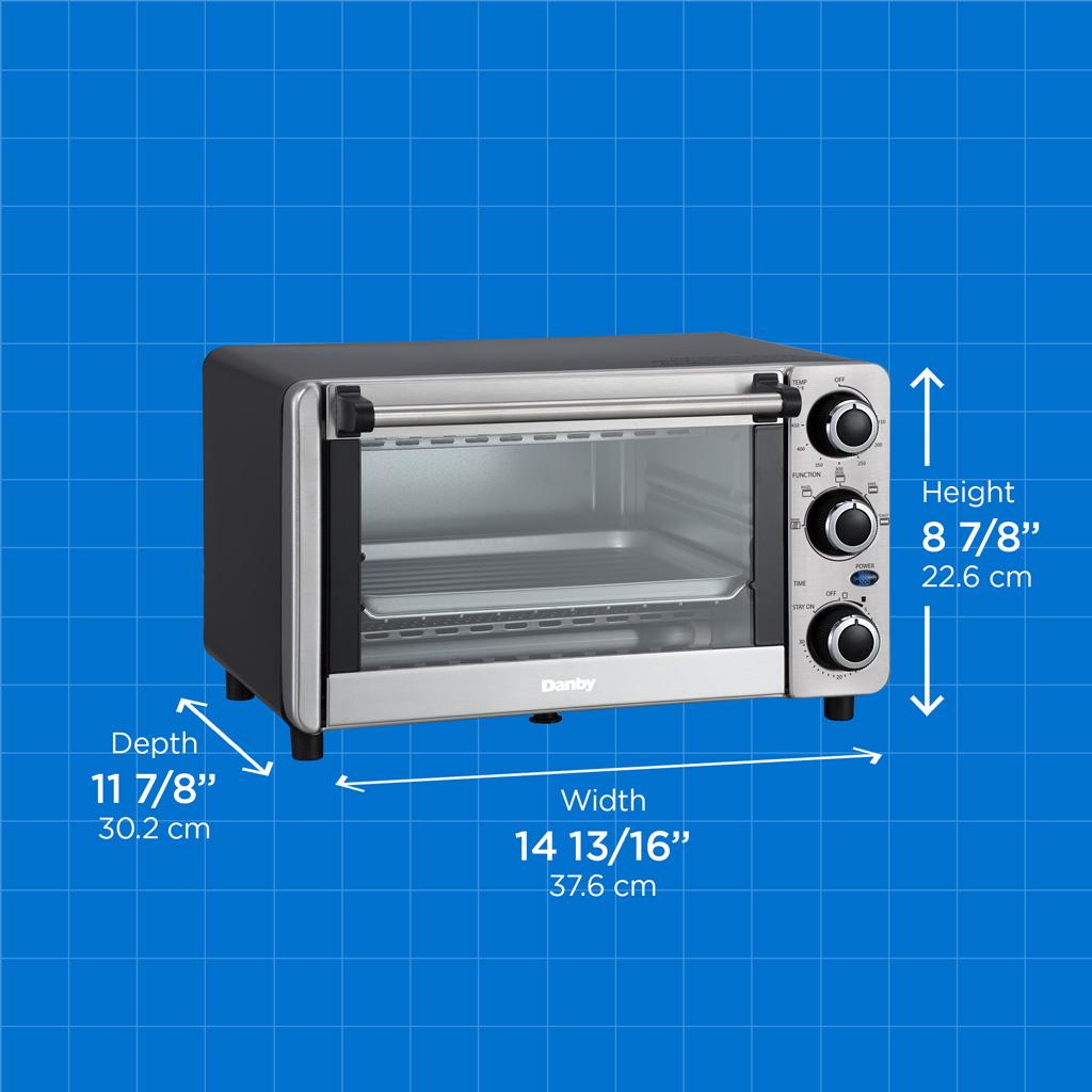 Danby 0.4 cu. ft./12L 4 Slice Countertop Toaster Oven in Stainless Steel