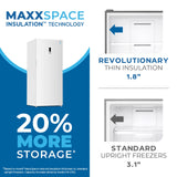 Avanti MaxxSpace Insulation™ Technology Garage-Ready Frost-Free Convertible Upright Freezer, 21 cu. ft., ENERGY STAR, White (AV210VFLJM0W)