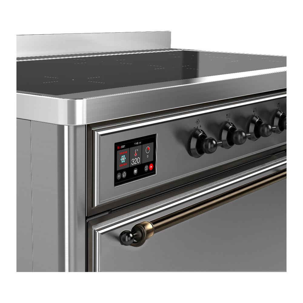 ILVE UMIB48QNR3SSB Majestic III 48 inch Induction Range with 6 Elements, 5.02 cu. ft. Total Oven Capacity (Solid Door, Stainless Steel, Burnished)