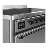 ILVE UMIB48QNR3SSB Majestic III 48 inch Induction Range with 6 Elements, 5.02 cu. ft. Total Oven Capacity (Solid Door, Stainless Steel, Burnished)