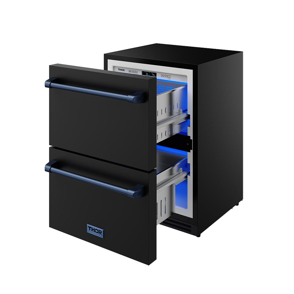 24 Inch Undercounter Built-in / Freestanding Drawer Freezer - Black/blue  Gordon Ramsay Series