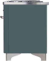 Majestic II 40 Inch Dual Fuel Liquid Propane Freestanding Range in Blue Grey with Chrome Trim