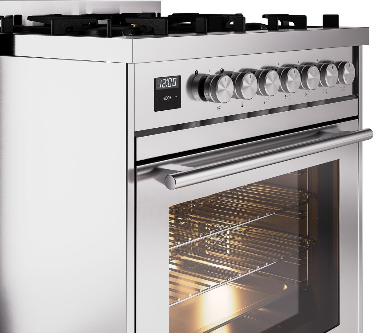 Professional Plus II 30 Inch Dual Fuel Liquid Propane Freestanding Range in Stainless Steel with Trim