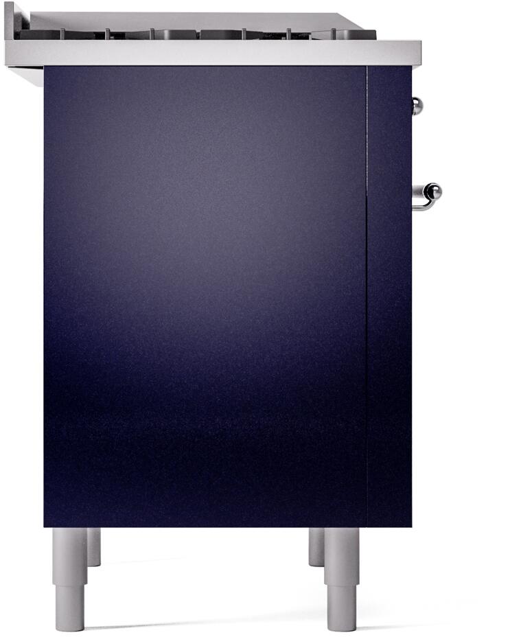 Nostalgie II 36 Inch Dual Fuel Liquid Propane Freestanding Range in Blue with Chrome Trim