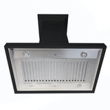 ZLINE 42 in. Wooden Island Mount Range Hood in Black - Includes Remote Motor
