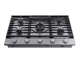 Transitional 36" Gas Cooktop, Silver Stainless Steel, Natural Gas/Liquid Propane