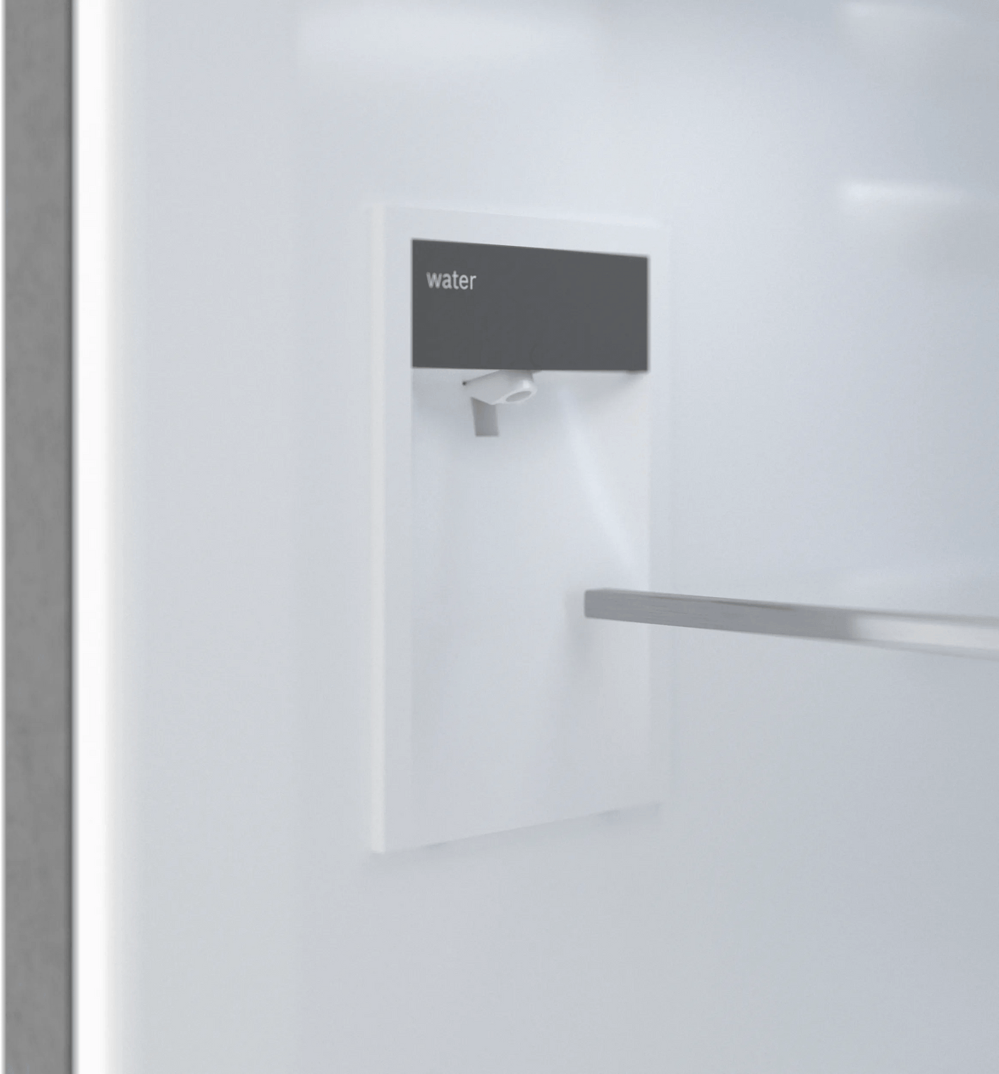 800 Series Free-standing fridge-freezer with freezer at bottom, glass door 24" White, Total No Frost