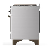 ILVE UMD40FQNR3SSB Majestic III 40 inch Dual Fuel Range with 6 Burners and Griddle, Dual Function Burner up to 25,000 BTU (Natural Gas, Solid Door, Stainless Steel, Burnished)