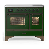 ILVE UMDIB40NR3EGB Majestic III 40 inch Induction Range with 6 Elements, 3.82 cu. ft. Total Oven Capacity (Triple Glass Door, Emerald Green, Burnished)