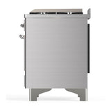 ILVE UMD40FQNR3SSCLP Majestic III 40 inch Dual Fuel Range with 6 Burners and Griddle, Dual Function Burner up to 25,000 BTU (Liquid Propane, Solid Door, Stainless Steel, Chrome)