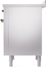 Nostalgie II 36 Inch Electric Freestanding Range in Stainless Steel with Bronze Trim