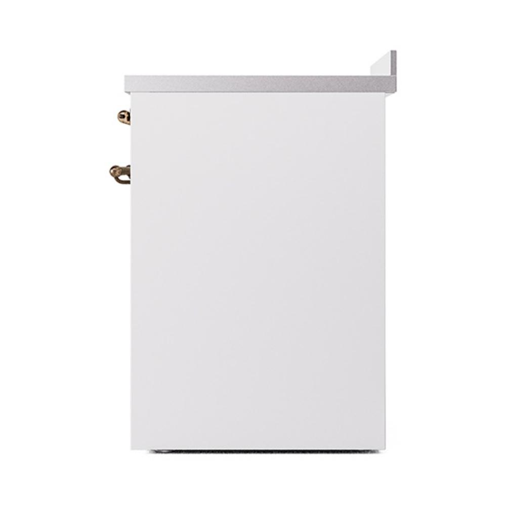 ILVE UNI304QNMPWHB Nostalgie II Noblesse 30 inch Induction Range (Solid Door, White, Burnished)