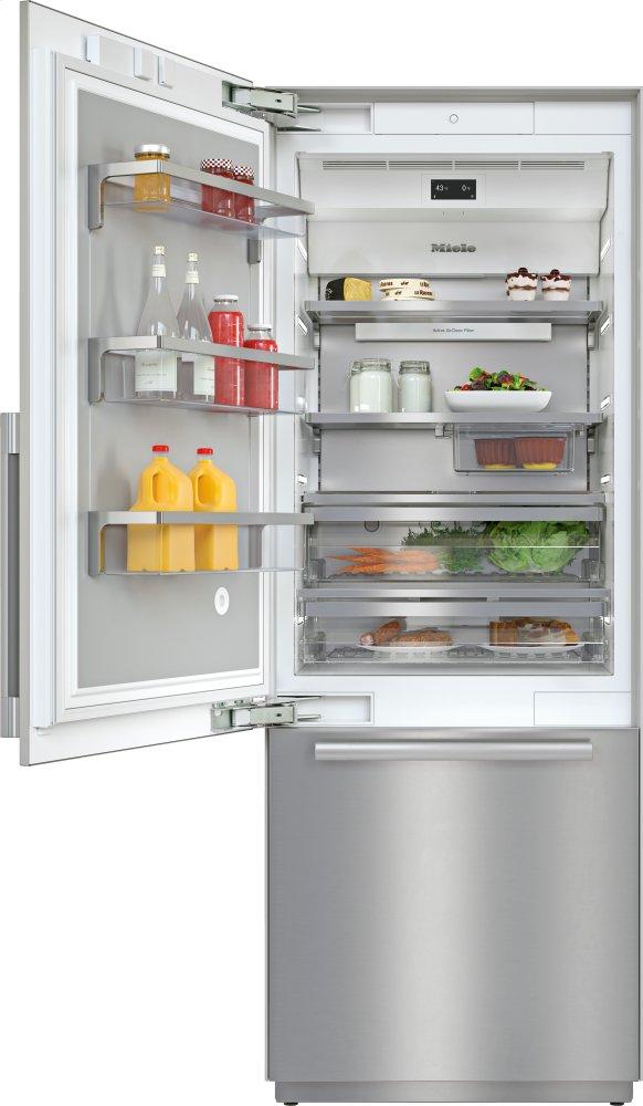 KF 2812 SF Stainless steel/CleanSteel - MasterCool™ fridge-freezer For high-end design and technology on a large scale.