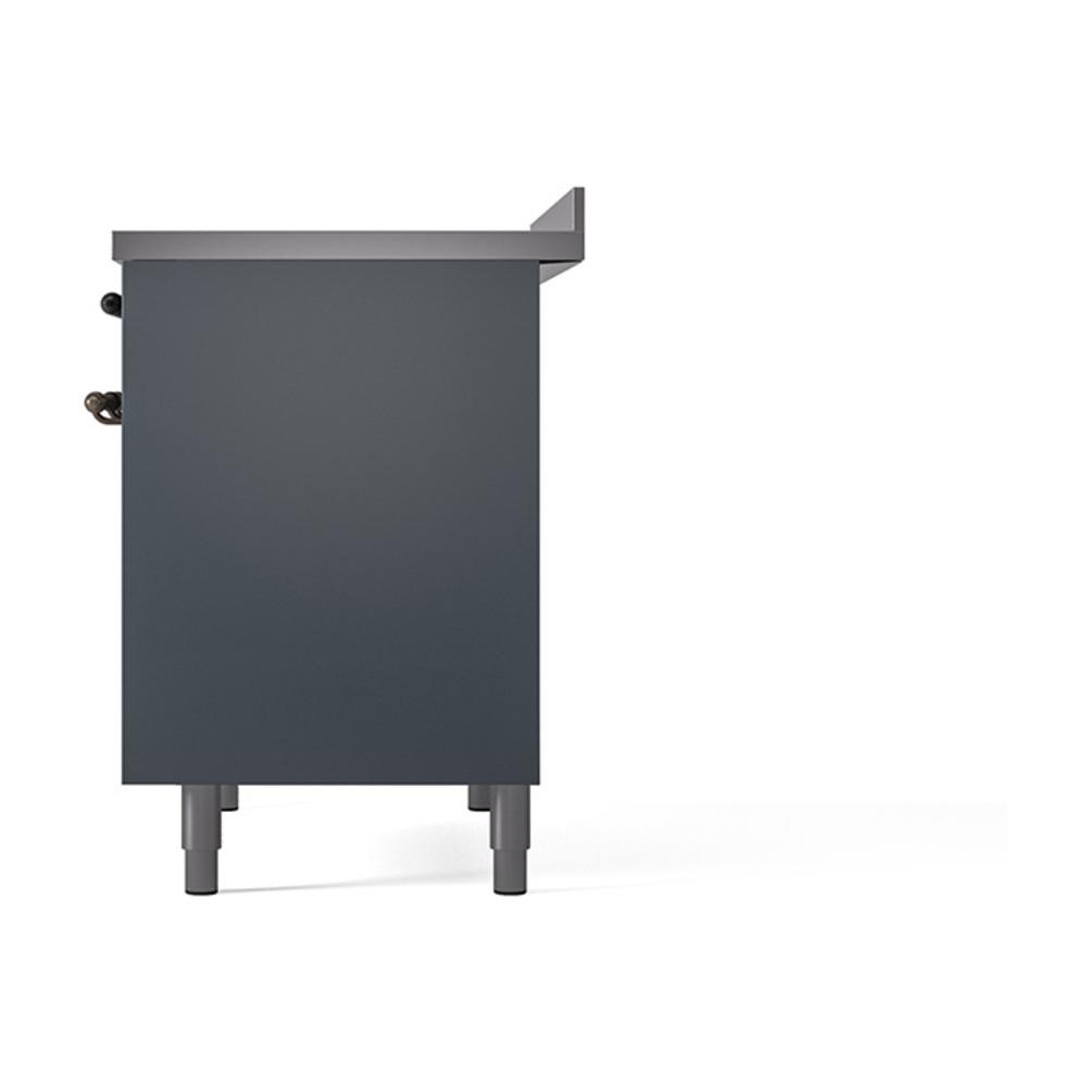 ILVE UNDI406QNMPBGB Nostalgie II Noblesse 40 inch Induction Range (Solid Door, Blue Grey, Burnished)