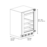 ZLINE 24 In. Touchstone Beverage Fridge with Panel-Ready Glass Door and Matte Black Handle (RBSPOZ-24-MB)