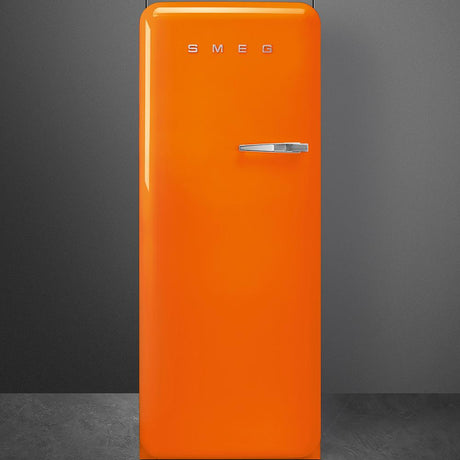 Approx 24" 50'S Style Refrigerator with ice compartment, Orange, Left hand hinge