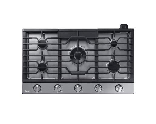Transitional 36" Gas Cooktop, Silver Stainless Steel, Natural Gas/Liquid Propane