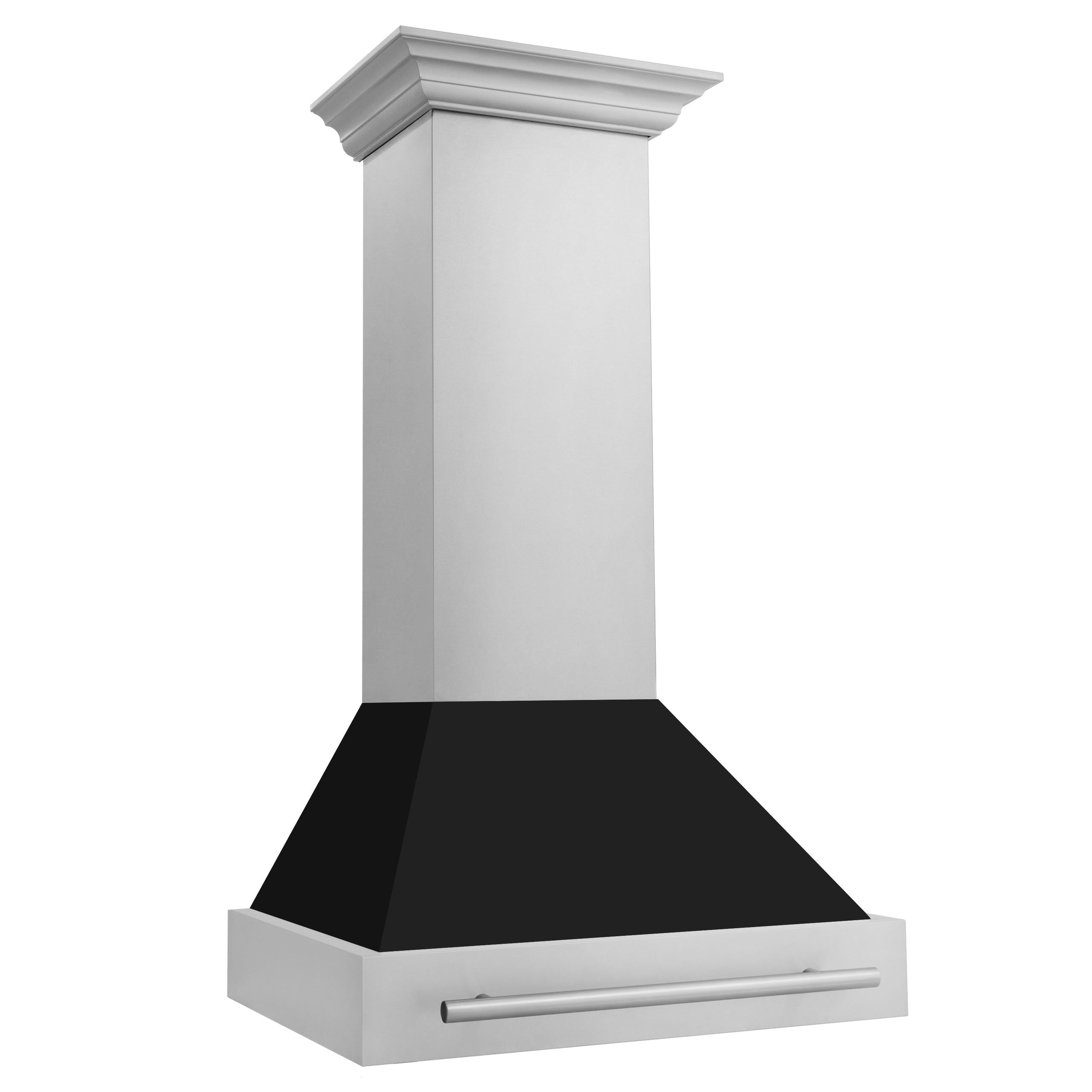 ZLINE 30 in. Stainless Steel Range Hood with Colored Shell Options and Stainless Steel Handle (8654STX-30) [Color: Black Matte]
