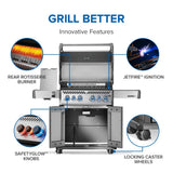 Rogue PRO-S 525 RSIB with Infrared Side and Rear Burner , Natural Gas, Stainless Steel