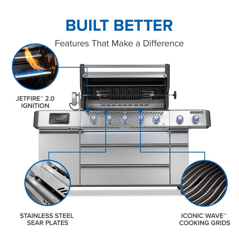 Prestige PRO 665 Elite with Smart Technology & Electric Smoker Box , Propane, Stainless Steel