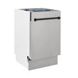 ZLINE Autograph Edition 18 Compact 3rd Rack Top Control Dishwasher in Stainless Steel with Accent Handle, 51dBa (DWVZ-304-18) [Color: Matte Black]