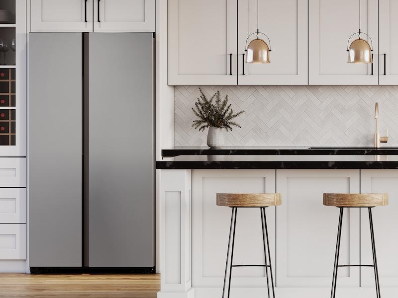 Bespoke Side-by-Side 28 cu. ft. Refrigerator with Beverage Center™ in Stainless Steel