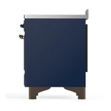 ILVE UMIB48QNR3MBB Majestic III 48 inch Induction Range with 6 Elements, 5.02 cu. ft. Total Oven Capacity (Solid Door, Midnight Blue, Burnished)