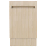 ZLINE Autograph Edition 18? Tallac Series 3rd Rack Top Control Dishwasher in Custom Panel Ready with Champagne Bronze Handle, 51dBa (DWVZ-18-CB)