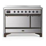 ILVE UMIB48QNR3SSB Majestic III 48 inch Induction Range with 6 Elements, 5.02 cu. ft. Total Oven Capacity (Solid Door, Stainless Steel, Burnished)