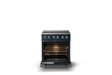 30"W. Induction Range (Finish: Slate Blue, Trim: Polished Chrome)
