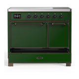 ILVE UMDIB40QNR3EGB Majestic III 40 inch Induction Range with 6 Elements, 3.82 cu. ft. Total Oven Capacity (Solid Door, Emerald Green, Burnished)