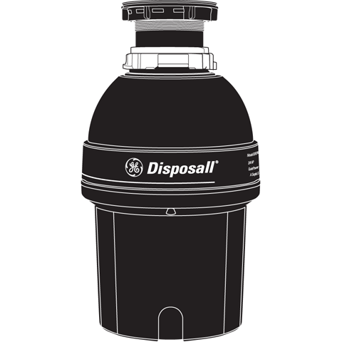 GE DISPOSALL® 1/2 HP Continuous Feed Garbage Disposer Corded