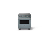 30"W. Induction Range (Finish: November Sky, Trim: Polished Chrome)