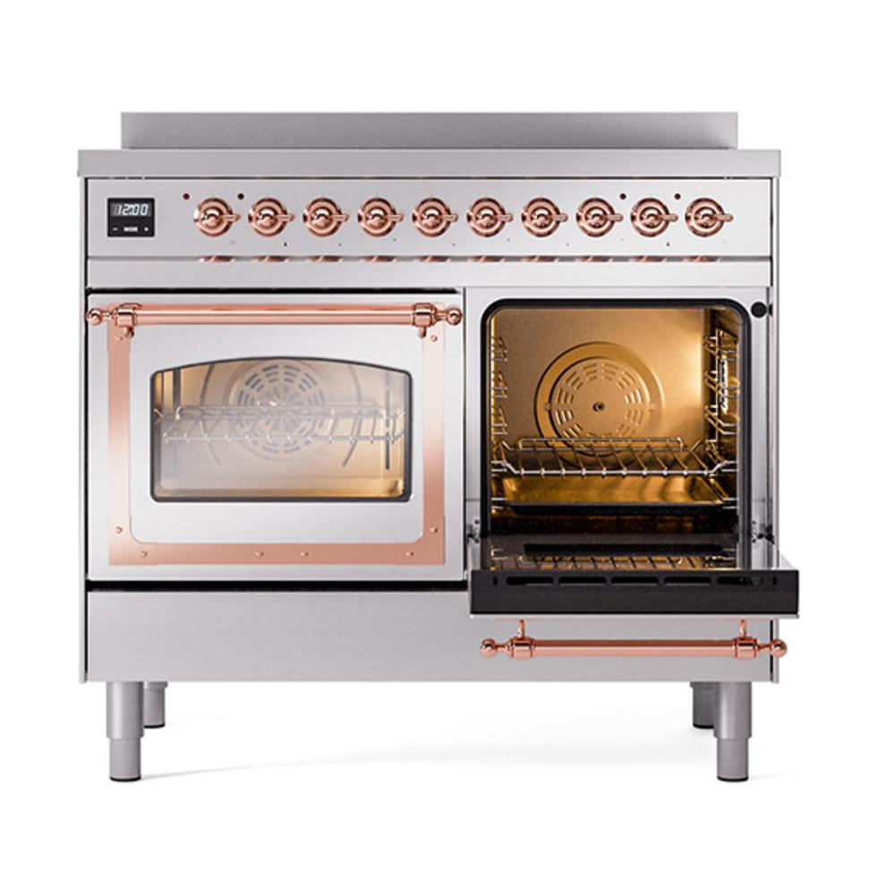 ILVE UNDI406NMPSSP Nostalgie II Noblesse 40 inch Induction Range (Triple Glass Door, Stainless Steel, Copper)