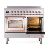 ILVE UNDI406NMPSSP Nostalgie II Noblesse 40 inch Induction Range (Triple Glass Door, Stainless Steel, Copper)
