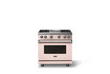 36"W. Sealed Burner Gas Range (Burner: 4g, Finish: Blush, Trim: Polished Chrome, Fuel: Natural Gas)