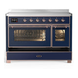 ILVE UMIB48NR3MBP Majestic III 48 inch Induction Range with 6 Elements, 5.02 cu. ft. Total Oven Capacity (Triple Glass Door, Midnight Blue, Copper)