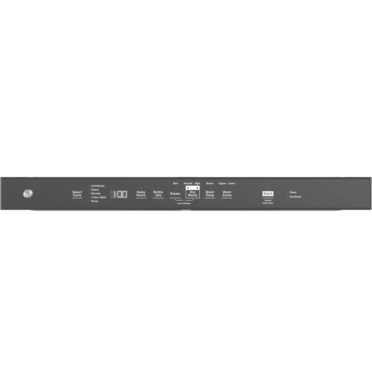 GE® ENERGY STAR® Top Control with Stainless Steel Interior Dishwasher with Sanitize Cycle