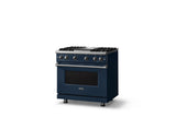 36"W. Sealed Burner Gas Range (Burner: 4g, Finish: Slate Blue, Trim: Polished Chrome, Fuel: Natural Gas)