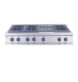 GE Monogram® 48" Professional Gas Cooktop with 6 Burners and Grill (Natural Gas)