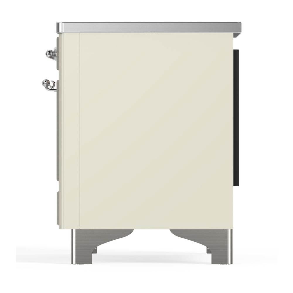 ILVE UMDIB40QNR3AWC Majestic III 40 inch Induction Range with 6 Elements, 3.82 cu. ft. Total Oven Capacity (Solid Door, Antique White, Chrome)