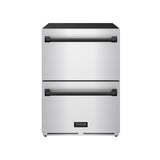 24 Inch Undercounter Built-in or Freestanding Drawer Refrigerator - Stainless Steel/black  Gordon Ramsay Series