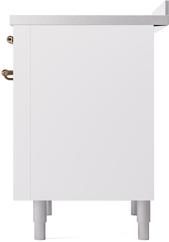 Nostalgie II 36 Inch Electric Freestanding Range in White with Bronze Trim