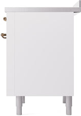 Nostalgie II 36 Inch Electric Freestanding Range in White with Bronze Trim