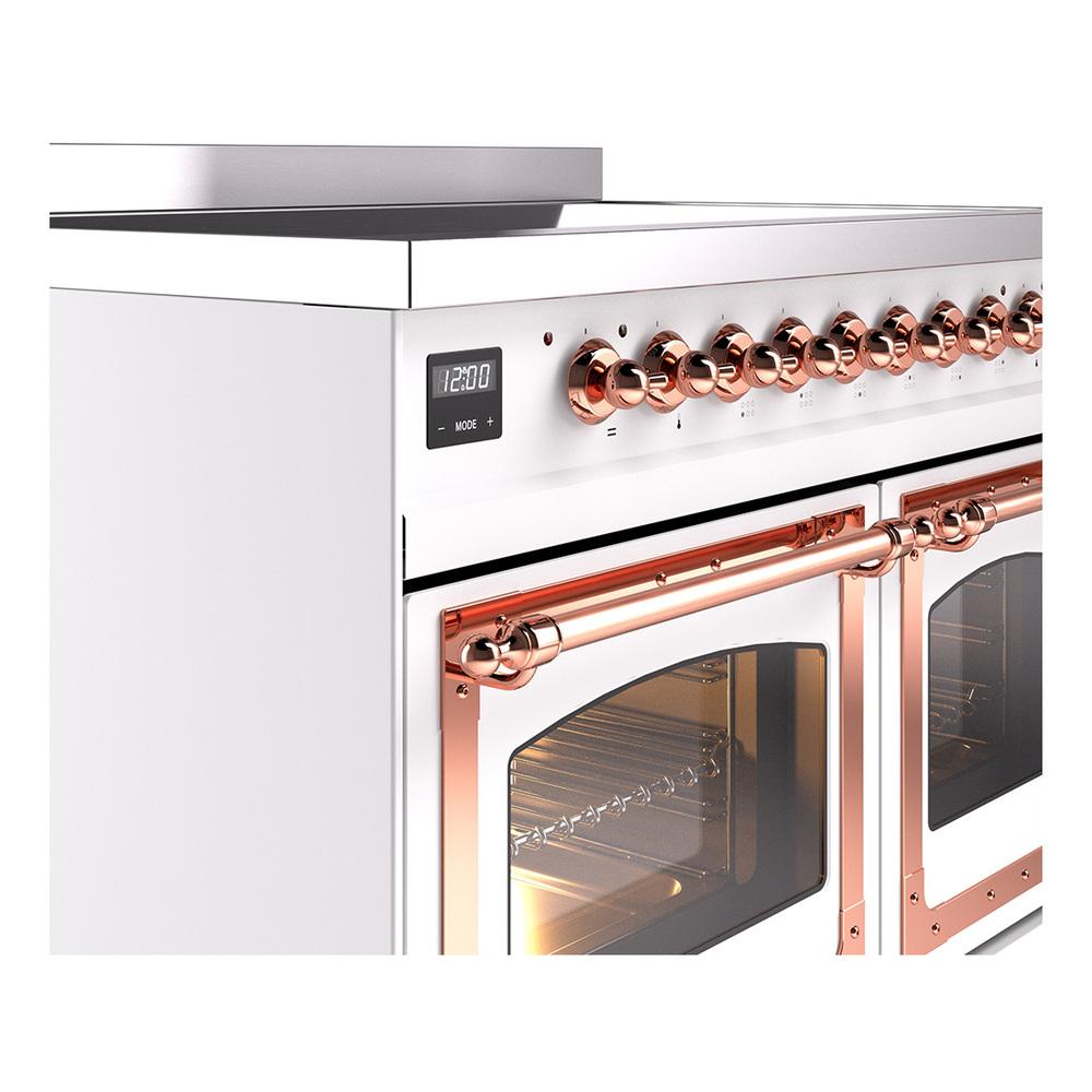 ILVE UNDI406NMPWHP Nostalgie II Noblesse 40 inch Induction Range (Triple Glass Door, White, Copper)