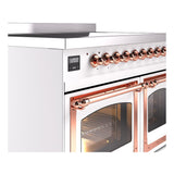ILVE UNDI406NMPWHP Nostalgie II Noblesse 40 inch Induction Range (Triple Glass Door, White, Copper)