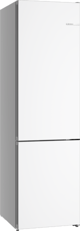 800 Series Free-standing fridge-freezer with freezer at bottom, glass door 24" White, Total No Frost