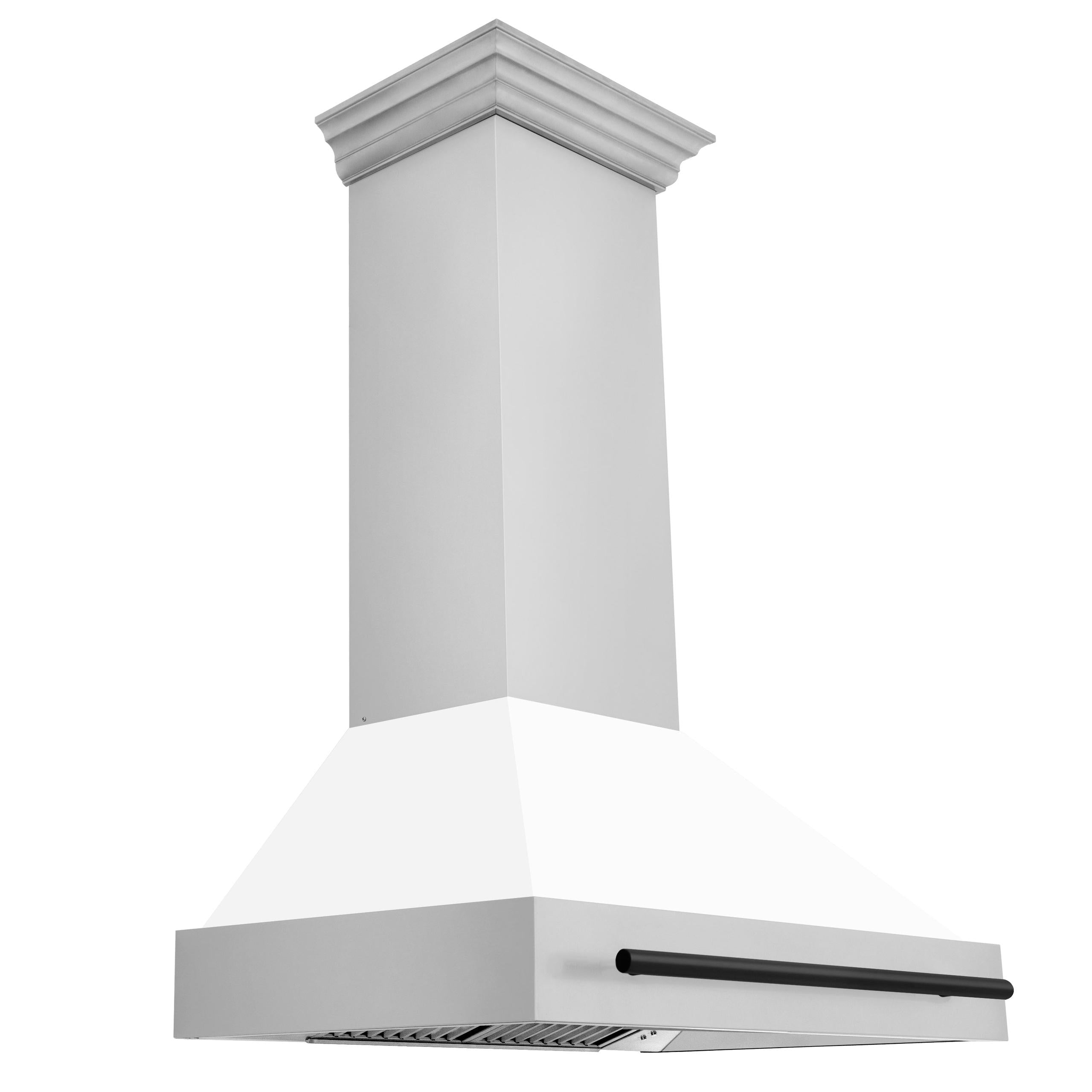 ZLINE 36 in. Autograph Edition Stainless Steel Range Hood with White Matte Shell and Accents (8654STZ-WM36) [Color: Matte Black]