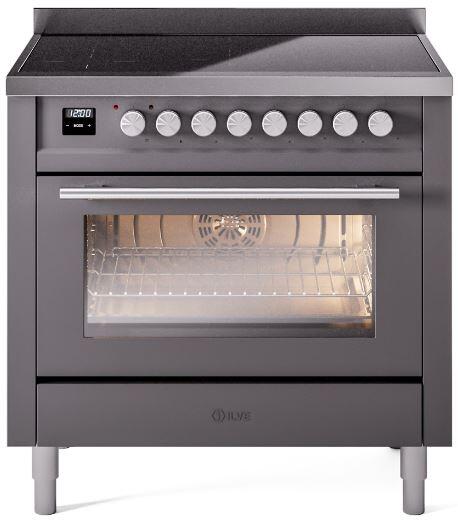 Professional Plus II 36 Inch Electric Freestanding Range in Matte Graphite with Trim