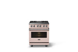 30"W. Dual Fuel Range (Finish: Blush, Trim: Polished Chrome, Fuel: Natural Gas)